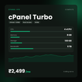 HostGraber cPanel Turbo – cPanel VPS plan with 4 vCPU Cores, 8 GB RAM, 100 GB NVMe SSD