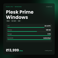 HostGraber Plesk Prime Windows – Plesk VPS – Windows plan with 24 vCPU Cores, 128 GB RAM, 5 TB NVMe SSD
