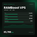 HostGraber RAMBoost VPS – Memory-Optimised VPS plan with 8 vCPU Cores, 32 GB RAM, 280 GB NVMe SSD