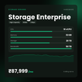 HostGraber Storage Enterprise – Storage Servers plan with 16 vCPU Cores, 32 GB RAM, 20 TB NVMe SSD