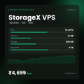 HostGraber StorageX VPS – Storage-Optimised VPS plan with 12 vCPU Cores, 16 GB RAM, 400 GB NVMe SSD